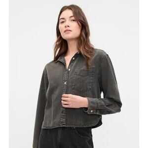 Gap Oversized Cropped Denim Shirt